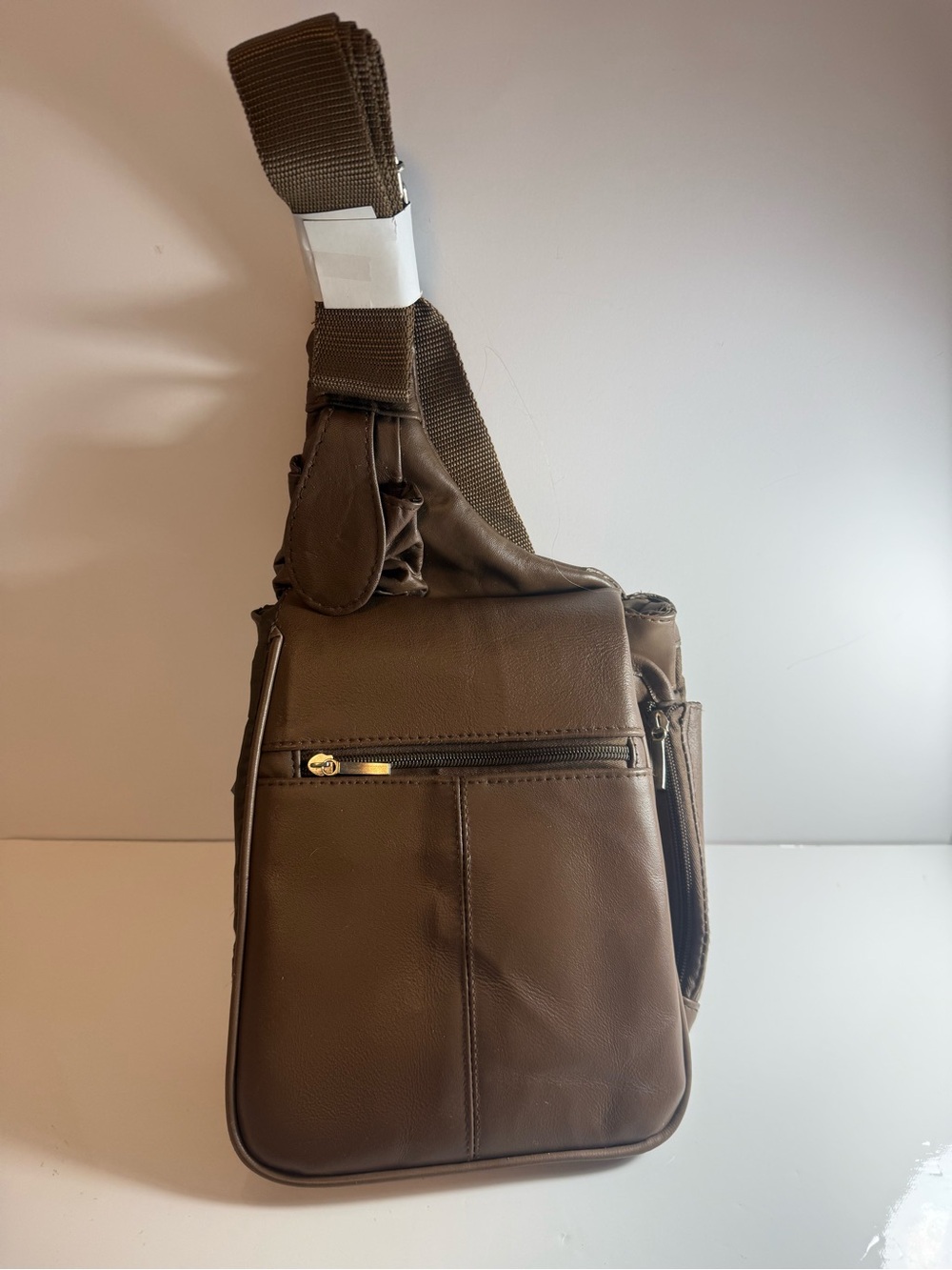 Buxton Brown Genuine Leather Crossbody Sling Back Crossbody Purse Bag Vintagenew
